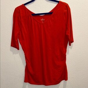 Soho Orange-Red Short Sleeve Top